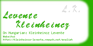 levente kleinheincz business card